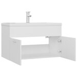 vidaXL Armoire d'évier avec lavabo intégré Blanc Aggloméré