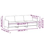 vidaXL Canapé à 3 places Crème 180 cm Velours