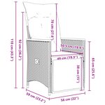 vidaXL Ensemble de salle à manger de jardin de 9 pièces avec coussins - Rattan Poly Noir