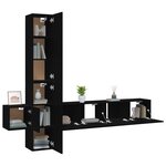 vidaXL Ensemble de meubles TV 5 Pièces Noir Bois d'ingénierie