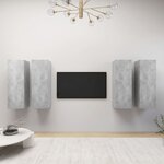 vidaXL Meubles TV 4 Pièces Gris béton 30 5x30x90 cm Bois d'ingénierie