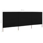 vidaXL Paravent 3 panneaux Tissu 400 x 120 cm Noir