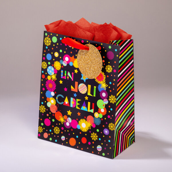 Sac cadeau pom mml 20 x h 25 noel