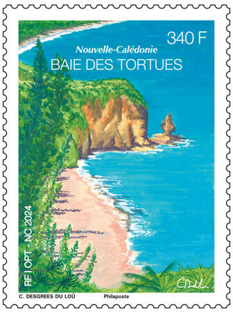 Timbre Nouvelle Calédonie - La Baie des Tortues