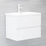 vidaXL Ensemble de meubles de bain 2 Pièces Blanc brillant Aggloméré