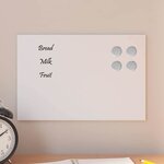 vidaXL Tableau noir magnétique mural Blanc 30x20 cm Verre trempé