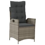 vidaXL Ensemble de salle à manger de jardin 9 pièces avec coussins Gris Poly Rattan