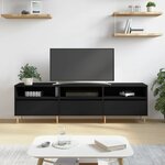 vidaXL Meuble TV noir 150x30x44 5 cm bois d'ingénierie