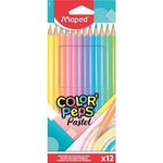 Crayon de couleur color'peps pastel  étui carton de 12 maped