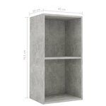 vidaXL Bibliothèque à 2 niveaux Gris béton 40x30x76 5 cm Aggloméré