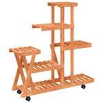 vidaXL Support à fleurs avec roues 95x25x101 cm bois massif de sapin