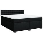 vidaXL Sommier à lattes de lit avec matelas Noir 180x200 cm Tissu