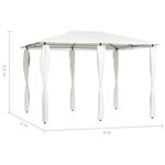 vidaXL Belvédère avec revêtement de poteaux 3x4x2 6 m Crème 160 g/m²