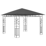 vidaXL Tonnelle avec moustiquaire et lumières LED 3x3x2 73m Anthracite