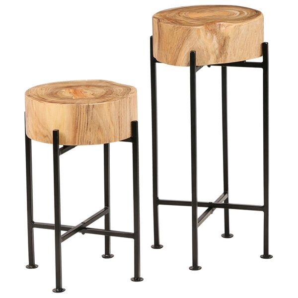 vidaXL Ensemble de tables d'appoint 2 Pièces Bois d'acacia massif