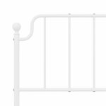 vidaXL Cadre de lit métal sans matelas et pied de lit blanc 135x190 cm