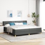 vidaXL Lit à ressort avec matelas gris foncé 200x200 cm en tissu
