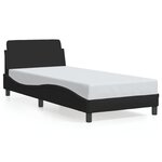 vidaXL Cadre de lit avec tête de lit sans matelas noir 90x200 cm tissu