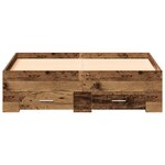 Lit vidaXL avec tiroirs en vieux bois 120x200 cm en bois d'ingénierie