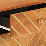 vidaXL Table de chevet marron et noir 50x33x60 cm bois manguier solide