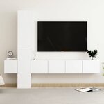 vidaXL Ensemble de meubles TV 5 Pièces Blanc Bois d'ingénierie