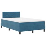 vidaXL Lit à ressort avec matelas et LED Bleu Foncé 120x200 cm Velours