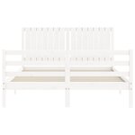 vidaXL Cadre de lit sans matelas blanc 160x200 cm bois massif