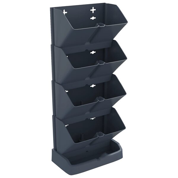 vidaXL Ensemble de jardinières verticales 4 Pièces Anthracite PP