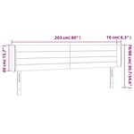 vidaXL Tête de lit avec oreilles Gris foncé 203x16x78/88 cm Tissu