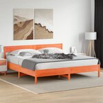 vidaXL Cadre de lit sans matelas cire marron 200x200cm bois pin massif