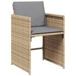 vidaXL Ensemble à manger de jardin coussins 7 Pièces mélange beige rotin