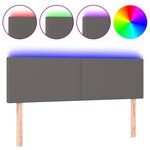 vidaXL Tête de lit à LED Gris 144x5x78/88 cm Similicuir