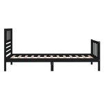 vidaXL Cadre de lit sans matelas noir bois massif 100x200 cm