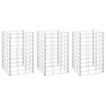 vidaXL Lits surélevés en gabion 3 Pièces 30x30x50 cm Fer