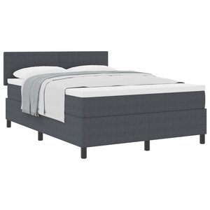 vidaXL Lit avec Sommier et Matelas Gris Foncé 160x200 cm Tissu en Velours Côtelé