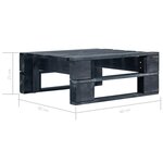 vidaXL Salon de jardin palette 4Pièces avec coussins Pin imprégné de noir