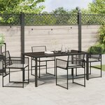vidaXL Ensemble de salle à manger de jardin 5 pièces avec coussins en rattan noir