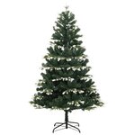 vidaXL Sapin de Noël artificiel à charnières avec neige floquée 150 cm