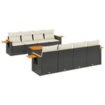 vidaXL Salon de jardin 9 Pièces avec coussins noir résine tressée