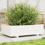vidaXL Jardinière blanc 90x60x26 5 cm bois de pin massif