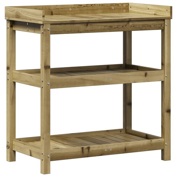 vidaXL Table de rempotage et étagères 82 5x45x86 5cm bois pin imprégné