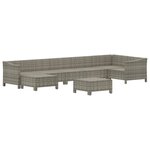Salon de jardin meuble d'extérieur ensemble de mobilier 8 pièces avec coussins gris résine tressée 02_0017620