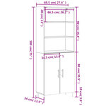 vidaXL Buffet haut Gris béton 69 5x34x180 cm Bois d'ingénierie