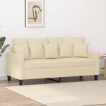 vidaXL Canapé à 2 places Crème 140 cm Tissu