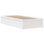 vidaXL Cadre de lit avec tête de lit blanc 75x190cm bois de pin massif
