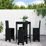 vidaXL Ensemble de bar de jardin 5 Pièces noir bois de pin massif