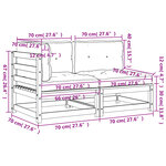 vidaXL Canapé de jardin coussins 2 places cire marron bois pin massif