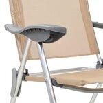 vidaXL Chaises de camping pliables 2 Pièces Crème Aluminium