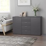 vidaXL Buffet Gris 120x35 5x75 cm Bois d'ingénierie