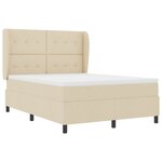 Lit Box Spring vidaXL avec Matelas Crème 140x190 cm Tissu